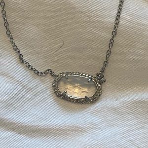 Elisa Silver Short Pendant Necklace in Clear